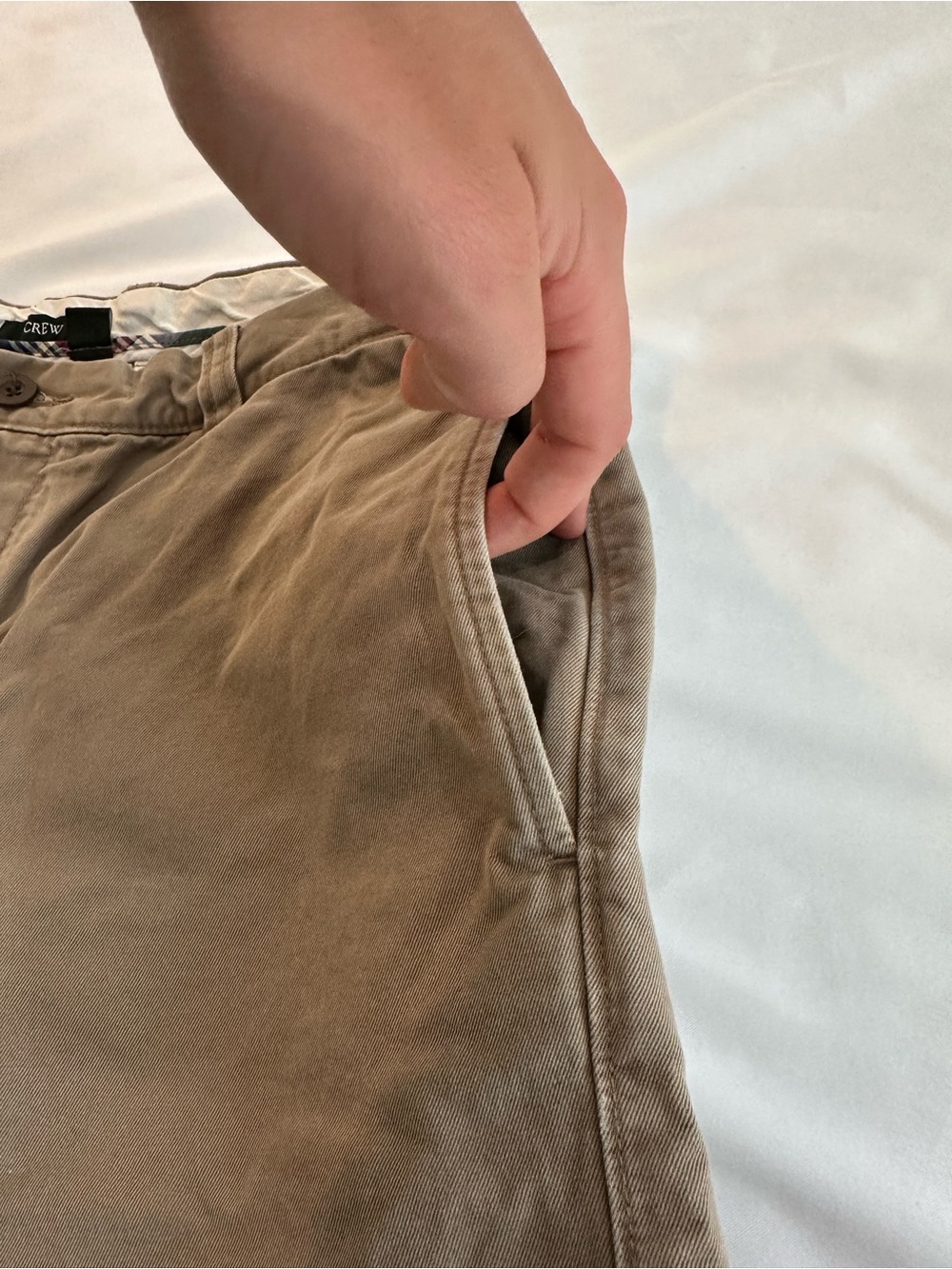 J. Crew Men's Khaki Cotton Chino Shorts - Picture 4 of 6